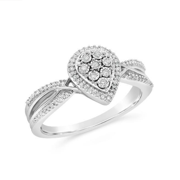 💍REAL 1/10CT Pear Diamond Ring💍 - Picture 2 of 5